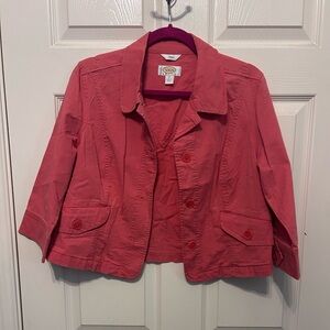 EUC Talbots 12P Coral Button-Front Casual Jacket